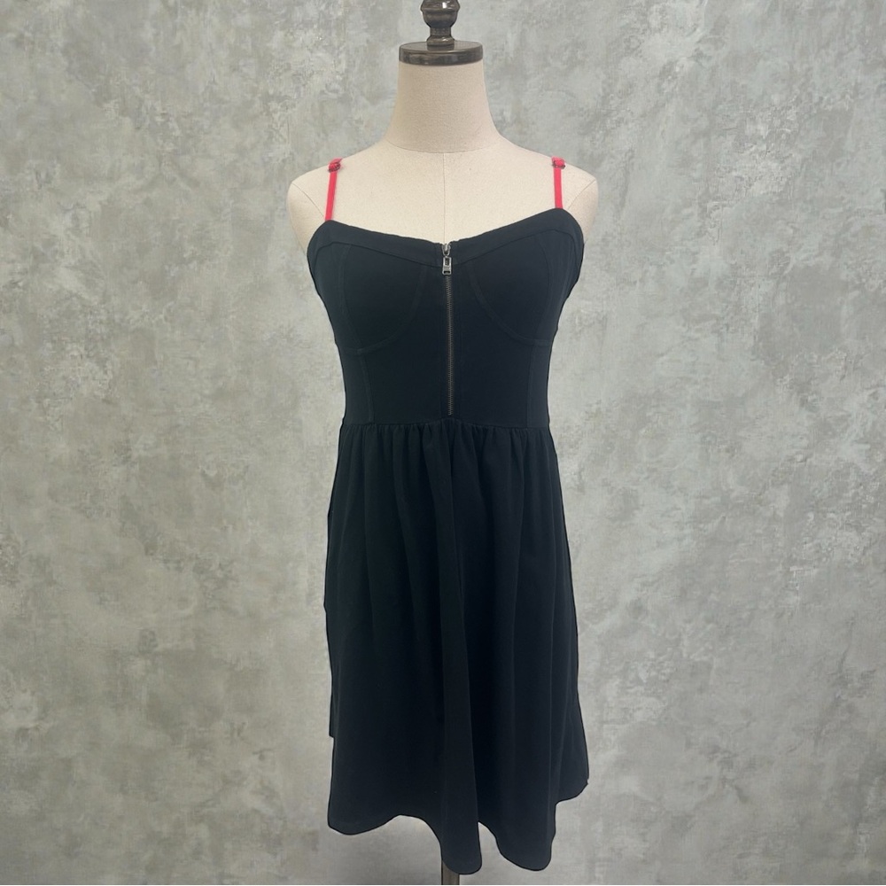 Roxy Black Top with Vibrant Red Accents